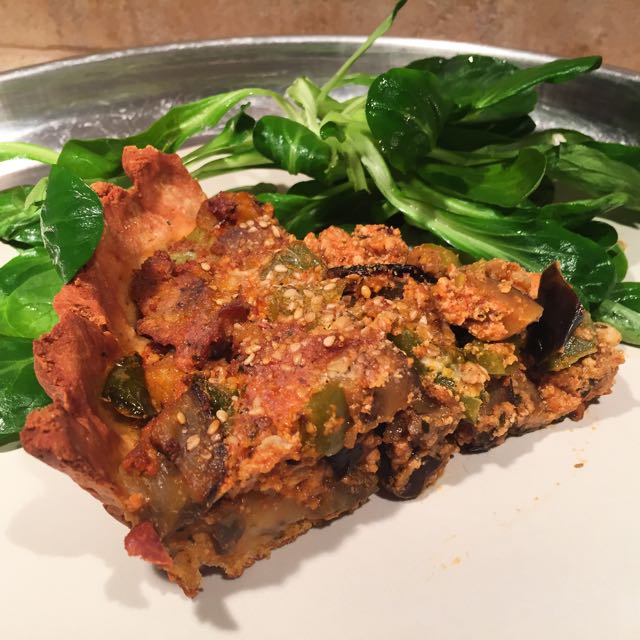 Tarte à l'aubergine et au poivron