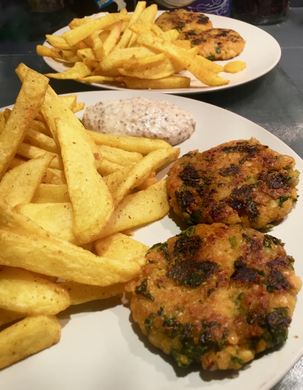 Galettes de lentilles au Chou kale